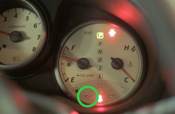 Check oil pressure light on dashboard
